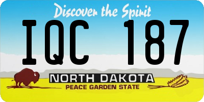 ND license plate IQC187