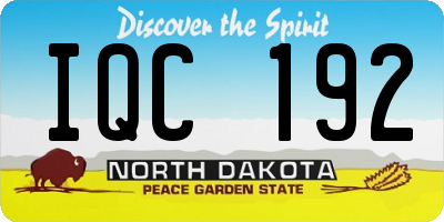ND license plate IQC192