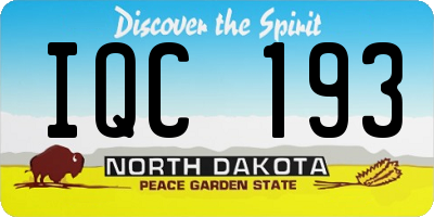 ND license plate IQC193