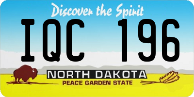 ND license plate IQC196