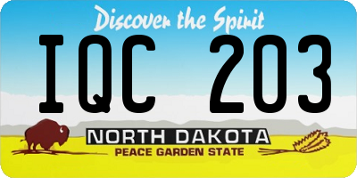 ND license plate IQC203