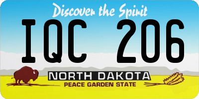 ND license plate IQC206