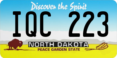 ND license plate IQC223