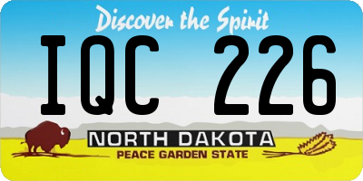 ND license plate IQC226