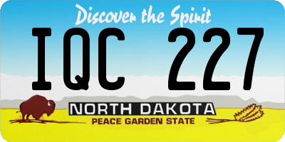 ND license plate IQC227