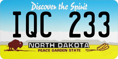 ND license plate IQC233