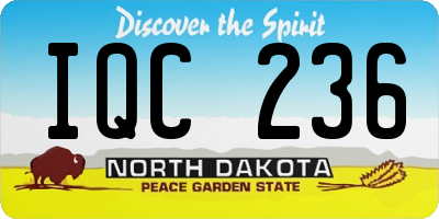 ND license plate IQC236
