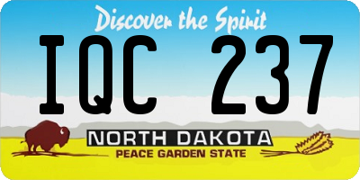 ND license plate IQC237