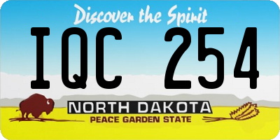 ND license plate IQC254