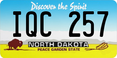 ND license plate IQC257