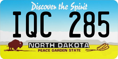 ND license plate IQC285