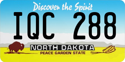 ND license plate IQC288