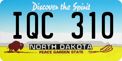 ND license plate IQC310