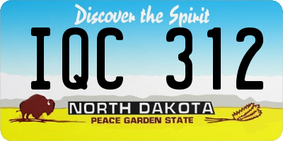 ND license plate IQC312