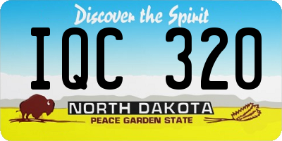 ND license plate IQC320