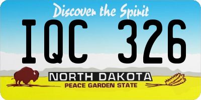 ND license plate IQC326