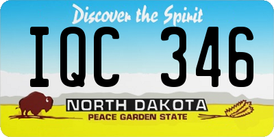 ND license plate IQC346