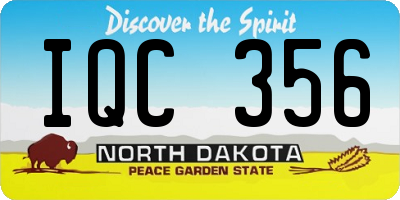 ND license plate IQC356