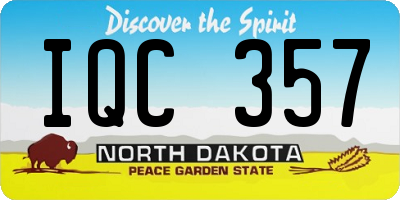 ND license plate IQC357