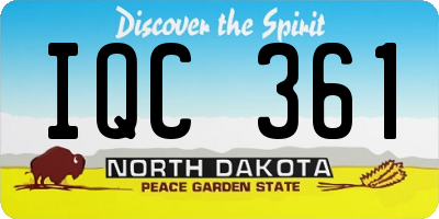 ND license plate IQC361