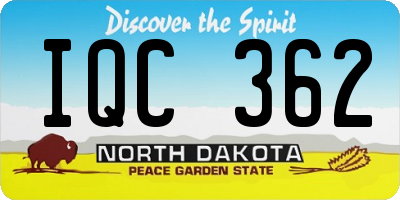 ND license plate IQC362