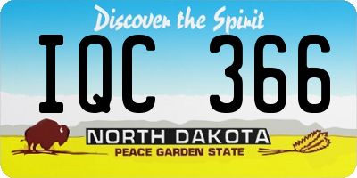 ND license plate IQC366