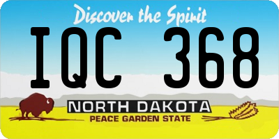 ND license plate IQC368