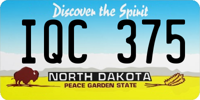 ND license plate IQC375