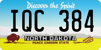 ND license plate IQC384