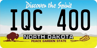 ND license plate IQC400