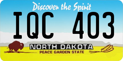 ND license plate IQC403