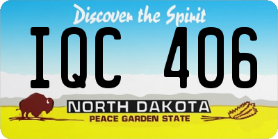 ND license plate IQC406