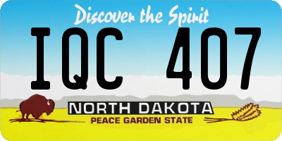 ND license plate IQC407