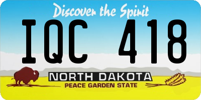 ND license plate IQC418