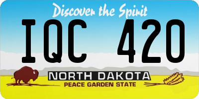 ND license plate IQC420