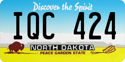 ND license plate IQC424