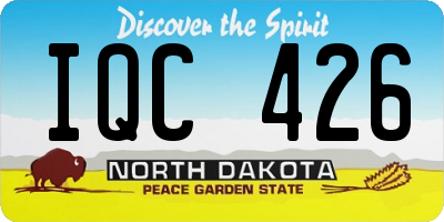 ND license plate IQC426