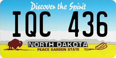 ND license plate IQC436