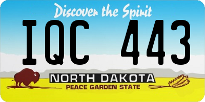 ND license plate IQC443