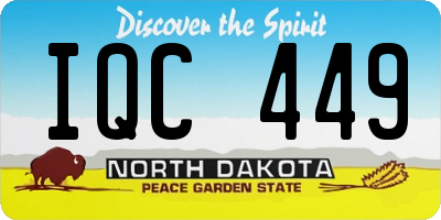 ND license plate IQC449