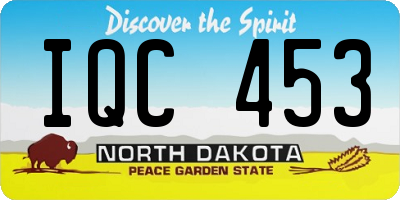 ND license plate IQC453
