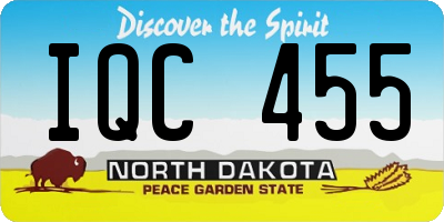 ND license plate IQC455