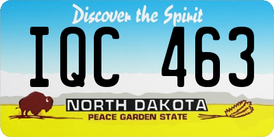 ND license plate IQC463