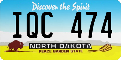 ND license plate IQC474