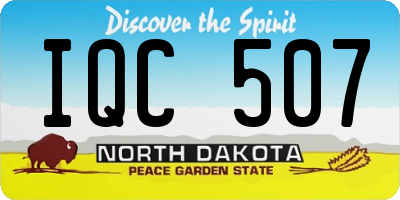 ND license plate IQC507