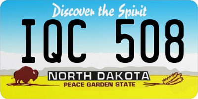 ND license plate IQC508