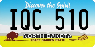 ND license plate IQC510