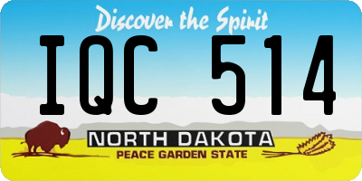 ND license plate IQC514