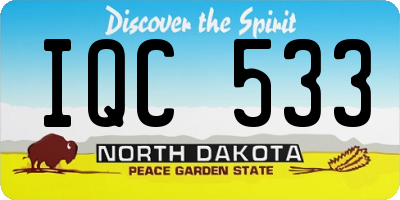 ND license plate IQC533