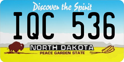 ND license plate IQC536